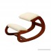 Ergonomic Kneeling Chair for Upright Posture - Rocking Chair Knee Stool for Home Office & Meditation - wood & linen cushion - Relieving Back and Neck Pain & Improving Posture (Pecan) - B0792SWFGL