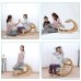 Ergonomic Kneeling Chair for Upright Posture - Rocking Chair Knee Stool for Home Office & Meditation - wood & linen cushion - Relieving Back and Neck Pain & Improving Posture (Pecan) - B0792SWFGL
