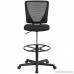 Flash Furniture Ergonomic Mid-Back Mesh Drafting Chair with Black Fabric Seat and Adjustable Foot Ring - B01N5I2SCW