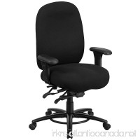 Flash Furniture HERCULES Series 24/7 Intensive Use Big & Tall 350 lb. Rated Black Fabric Multifunction Swivel Chair with Foot Ring - B011EVTQUS