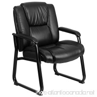 Flash Furniture HERCULES Series Big & Tall 500 lb. Rated Black Leather Executive Side Reception Chair with Sled Base - B00TIPDHJO