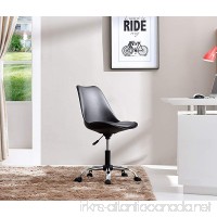 HODEDAH IMPORT Hodedah Mid Century Modern  Molded Chair with Adjustable Height & Wheels  Black - B01BOVMYSO