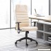 HOMCOM High Back Ergonomic Desktop Computer Chair with Lumbar Support and Arms - Cream White - B07BF937RT