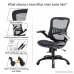 Kerms Ergonomic Adjustable Swivel Office Chair With Lumbar Support and Rollerblade Wheels-Mid Back With Breathable Mesh-Thick Seat Cushion-Flip Up Arms Desk Chair Black／Silver - B07D71MP5J