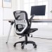 Kerms Ergonomic Adjustable Swivel Office Chair With Lumbar Support and Rollerblade Wheels-Mid Back With Breathable Mesh-Thick Seat Cushion-Flip Up Arms Desk Chair Black／Silver - B07D71MP5J