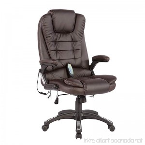 Mecor Heated Office Chair-High-Back Ergonomic Executive Office Chair w/6 Point Massage Function-PU Leather Computer Chair w/360 Degree Adjustable Height & Armrest (Brown) - B01GPPGF5W