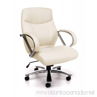OFM Avenger Series Big and Tall Leather Executive Chair - Black Mid Back Computer Chair with Arms  Cream (811-LX-CRM) - B009DSIX4U