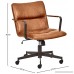 Rivet Mid-Century Leather Three-Panel Chair on Wheels 25.75 W Saddle - B076N53WVF