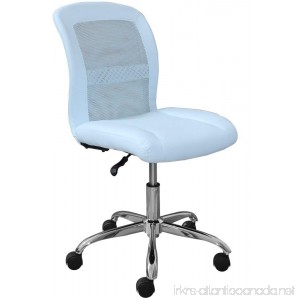 Serta Essentials Ergonomic Armless Low-Back Computer Swivel Task Chair Faux Leather and Mesh Blue - B075B2YYKV