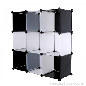 C&AHOME DIY 9 Cube Bookcase Media Storage Organizer Shelf Toy Rack Closet (White Cross) - B01AYVFBJY