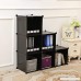 C&AHOME DIY Stair Shape Bookcase 6-Cube Storage Closet Organizer Toy Rack Shoe Case Shelf 3-tier Cube Cabinet (Black) - B01AW9NHT4