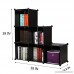 C&AHOME DIY Stair Shape Bookcase 6-Cube Storage Closet Organizer Toy Rack Shoe Case Shelf 3-tier Cube Cabinet (Black) - B01AW9NHT4