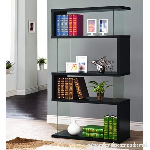 Coaster Casual Black Asymmetrical Snaking Bookcase - B00FPGXNAI