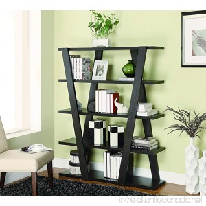 Coaster Contemporary Cappuccino Bookcase with Inverted Supports and Open Shelves - B009WH9Z1W