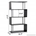HOMCOM Modern S-Shaped 5 Tier Room Dividing Bookcase - Black - B01FI4SCIO
