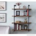 Homissue 4-Shelf Rustic Pipe Shelving Unit Metal Decorative Accent Wall Book Shelf for Home or Office Organizer Retro Brown - B075B3QWWL