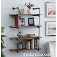 Homissue 4-Shelf Rustic Pipe Shelving Unit  Metal Decorative Accent Wall Book Shelf for Home or Office Organizer  Retro Brown - B075B3QWWL