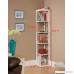 Kings Brand Furniture Wood Wall Corner 5 Tier Bookshelf Display Stand White - B00ZGI80QW
