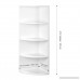 LANGRIA 5-Tier Corner Bookcase Shelf Mutipurpose Display Rack Organizer Freestanding Modular Shelving Casual Home Office Furniture White Finish - B01MRPJVWO