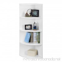 LANGRIA 5-Tier Corner Bookcase Shelf Mutipurpose Display Rack Organizer  Freestanding Modular Shelving  Casual Home Office Furniture  White Finish - B01MRPJVWO