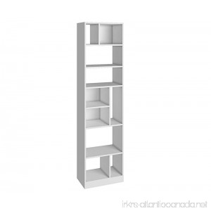 Manhattan Comfort Valenca 4.0 Collection Modern Tall Free Standing Decorative 10 Open Shelf Style Bookcase White - B0192REL3I
