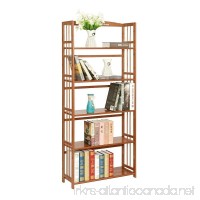 maxgoods Bamboo Bookcase 5-tier Easy Assembly Heavy Duty Bookshelf Media Plants Cabinet Storage Unit Sturdy and Versatile Construction Home Office Furniture (5-tier) - B06ZZCGV5L
