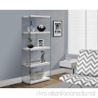 Monarch Specialties I 3289  Bookcase  Tempered Glass  Glossy White  60" H - B00QUE7LDE