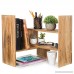 MyGift Burnt Wood Adjustable Desktop Organizer Display Shelf Counter Top Bookcase - B078WGMPC7