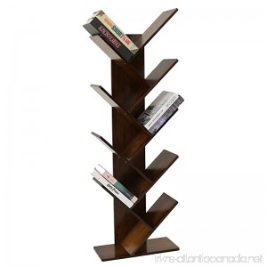 UNICOO - Bamboo 9-Shelf Tree Bookcase Special Design Bookshelf Display Storage Rack for CDs Movies & Books. (Antique Brown - 9TB) - B07BWL1Y8V