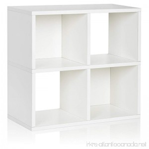Way Basics Eco 4 Cubby Bookcase Stackable Organizer and Storage Shelf White (made from sustainable non-toxic zBoard paperboard) - B00G9JS878