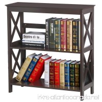 Yaheetech 3 Tier Espresso Finish Wood Bookcase Bookshelf Display Rack Stand Storage Shelving Unit - B071F4HPX5