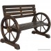Best Choice Products Patio Garden Wooden Wagon Wheel Bench Rustic Wood Design Outdoor Furniture - B01D3O2ICM