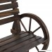 Best Choice Products Patio Garden Wooden Wagon Wheel Bench Rustic Wood Design Outdoor Furniture - B01D3O2ICM