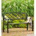 Celtic Knot Patio Garden Bench Park Yard Outdoor Furniture Cast and Tubular Iron Metal Powder Coat Black Finish Classic Decorative Design Easy Assembly 50 L x 17 1/2 W x 34 1/2 H - B00WT4S36S