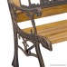 FDW Patio Garden Bench Park Porch Chair Cast Iron Hardwood Furniture Animals - B075WV58HV