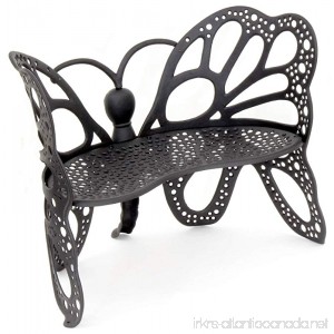 Flower House FHBFB06 Butterfly Bench Black - B001R60ZH4