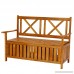 Kinbor All Weather Outdoor Patio Storage Garden Wooden Storage Bench Deck Box - B07BT74WKD