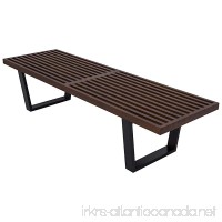 LeisureMod Mid-Century George Nelson Style Platform Bench - 4 Feet (Dark Walnut) - B018MOFZUA
