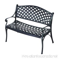 Outsunny 40" Grid Pattern Decorative Outdoor Garden Bench - Antique Green - B01D1QSCO0