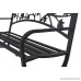 Sunjoy Maple Leaf Steel Frame Patio Garden Park Bench - Black - B01KPJ3ESA