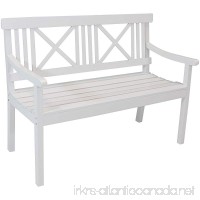 Sunnydaze 2-Person Wooden Patio Bench with X-Back Design  47-Inch  White - B07FYQ6PGR