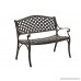 WE Furniture 42 Cast Aluminum Wicker Style Outdoor Bench - B073C661WP