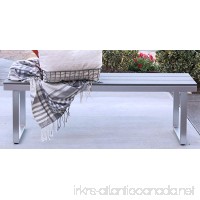WE Furniture All-Weather Patio Dining Bench  Grey - B01HOKVR46