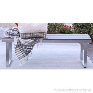 WE Furniture All-Weather Patio Dining Bench Grey - B01HOKVR46