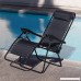 2 Folding Zero Gravity Reclining Lounge Chairs+Utility Tray Outdoor Beach Patio Black - B018UHVMPQ