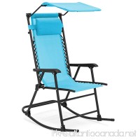 Best Choice Products Foldable Zero Gravity Rocking Patio Chair w/Sunshade Canopy - Blue - B07934SPN5