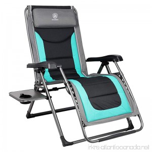 EVER ADVANCED Oversize XL Zero Gravity Recliner Padded Patio lounger Chair with Adjustable Headrest Support 350lbs - B076YYZRCC