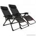 FLAMROSE Patio Chairs with Pillow Zero Gravity Lounge Chair Beach Outdoor Lawn Recliners Black (Case of 2) - B072Q2YC75