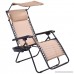 Goplus Zero Gravity Canopy Sunshade Lounge Chair Cup Holder Patio Outdoor Garden Beige (2) - B01J5DJZ9E