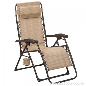 Hampton Bay Zero Gravity Sling Outdoor Chaise Lounge Chair (Cafe Color) - B0735S2SCM